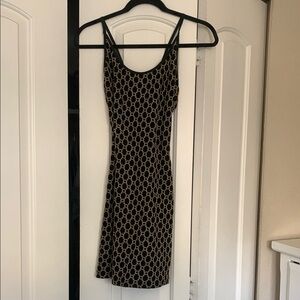 Elegant Black and Gold Patterned Dress